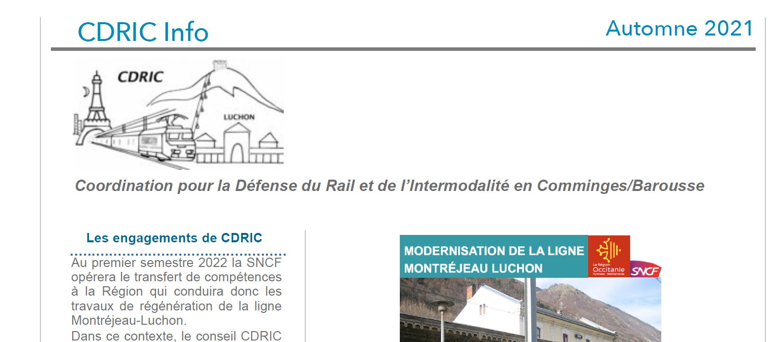 La lettre de CDRIC de Novembre 2021